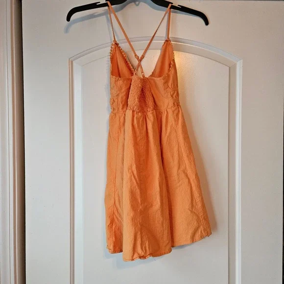 Babydoll Dress‎ Women's Size XS Orange Ruffle Strapless Y2K Style Shein Pastel - Picture 2 of 8